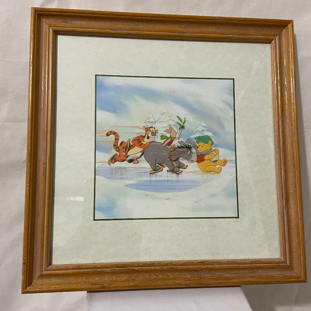 Disney Pooh & Friends Winter Ice Framed Art Print Picture MAD Vernon